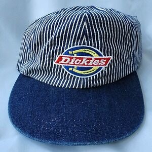 Dickies Original Embroidered Striped Denim Baseball Hat Vintage Snapback‎ Cap